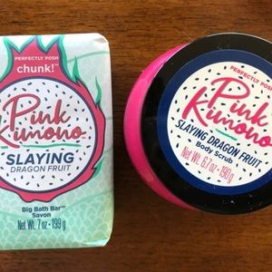 Pink Kimono Scrub & Chunk Set